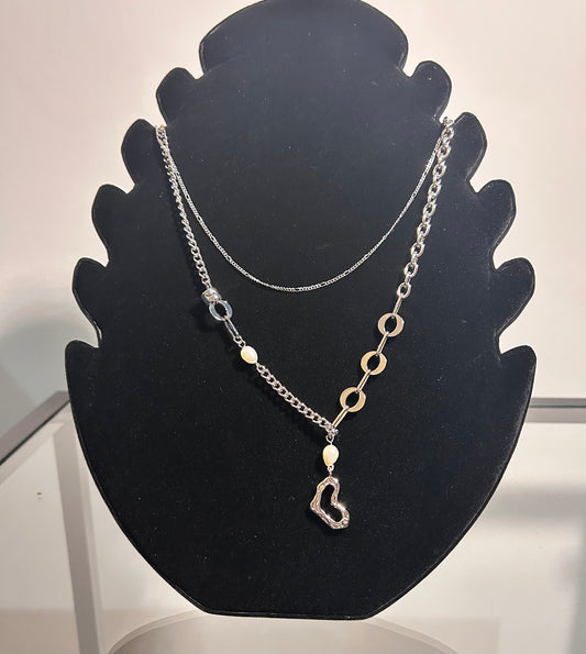 Collar Plateado Corazón