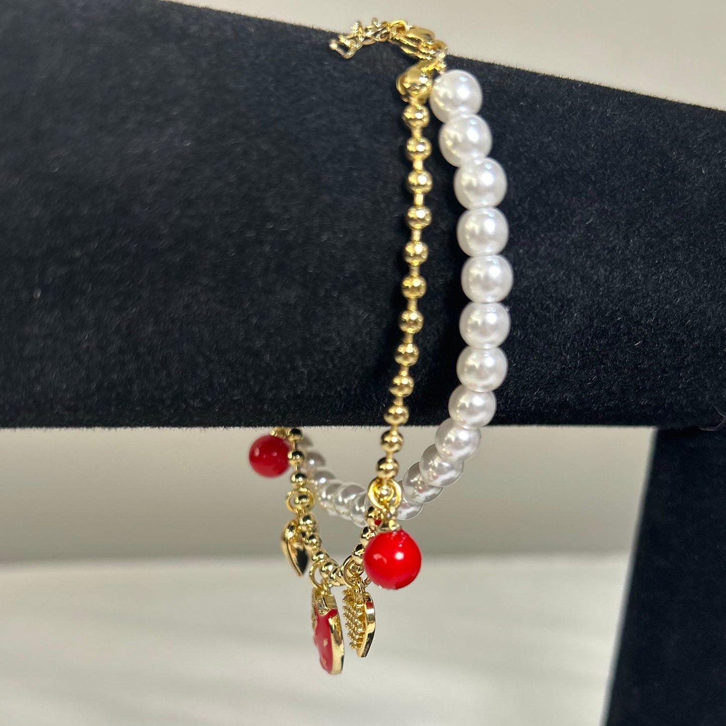Pulsera Doble/Dijes Fresa